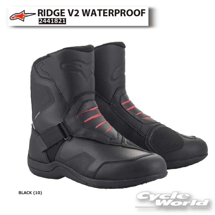 ☆ 正規品【ALPINESTARS】RIDGE V2 WATERPROOF 《BLACK (10)》 防水 ブーツ イタリア 取り寄せ ライディングブーツ ツーリング シンプル アルパインスターズ 2441821【バイク用品】