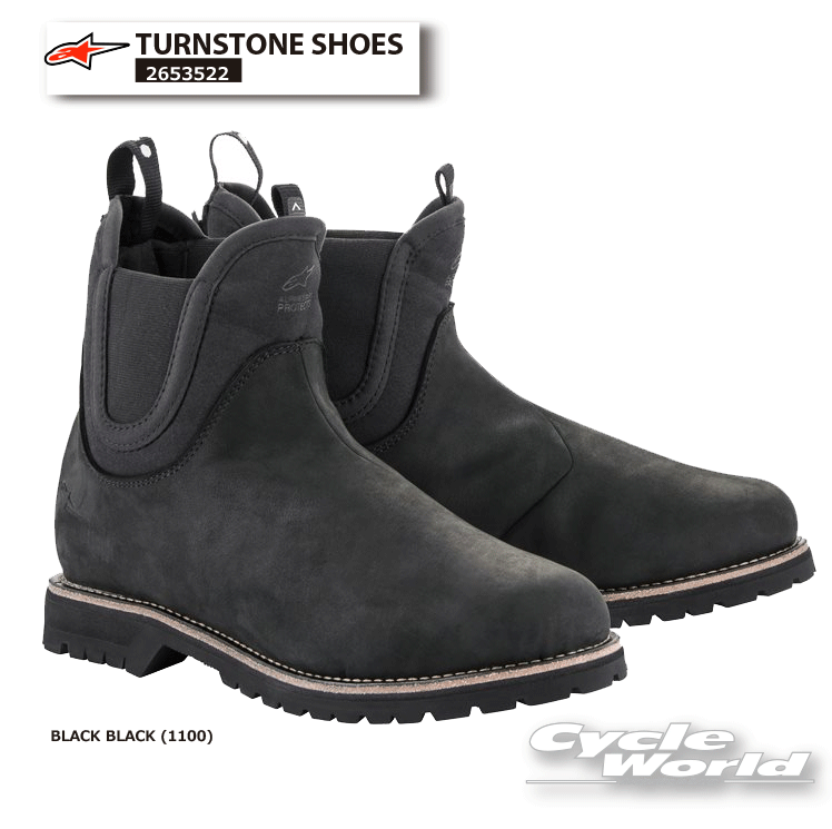 ☆正規品【ALPINESTARS】TURNSTONE SHOES《BLACK BLACK (1100)》イタリア取り寄せ　2653522 ターンストーンシューズ　ライディング　シューズ 　オンロードブーツ　ショートブーツ　ツーリング おしゃれ　アルパインスターズ【バイク用品】