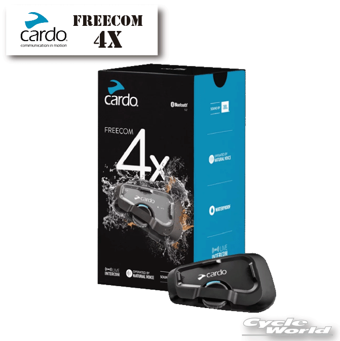 ☆【Cardo】FREECOM 4X 《メーカー保証2年》 カルド　フリーコム　防水防塵　JBL インカム　ヘルメット用スピーカー 音楽 会話【バイク用品】