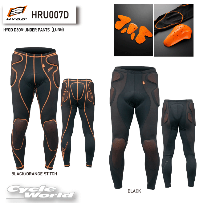 ☆【HYOD】HRU007D HYOD D3O? UNDER PANTS(LONG) アンダーパンツ 膝 腰 尾骨 プロテクター D3o ヒョウドウプロダクツ 【バイク用品】
