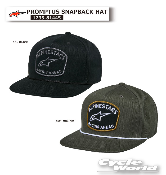 ☆●正規品【ALPINESTARS】SPROMPTUS SNAPBACK HAT《1235-81445》 ハット 帽子 キャップ ツーリング アルパインスターズ イタリア 取り寄せ【バイク用品】