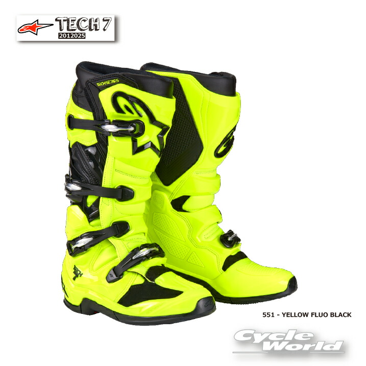 ☆ 正規品【ALPINESTARS】TECH 7 2012025 《551 - YELLOW FLUO BLAC》イタリア取り寄せ テック7 　アルパインスターズ　 モトクロス オフロードブーツ　オフロード　MX　TECH7【バイク用品】