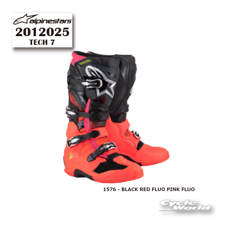 正規品【ALPINESTARS】TECH 7 2012025 《1576 - BLACK RED FLUO PINK FLUO》イタリア取り寄せ テック7 　アルパインスターズ　 モトクロス オフロードブーツ　オフロード　MX　TECH7【バイク用品】｜バイク用品専門店サイクルワールド