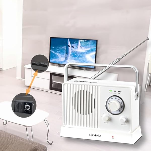無線電話TV金棒引き 白いこと CMT-2209 広々としたFM ラジオ受信機役立つこと付 蓄電池内蔵 変速機機 傍受機属する 耳元金棒引き お手元金棒引き