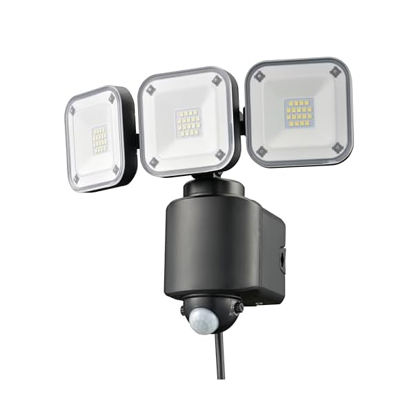 電機monban 検知器ともし火 人感検知器 露天 IPX4 防犯 3灯差し込み式 4500lm LS-A450W3 07-8810