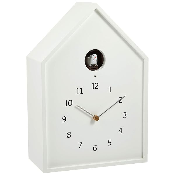 カッコー時計 アナログ バードハウス 天然色木地 白 Birdhouse Clock NY16-12 WH Lemnos｜サイクルコネクション店 23,958円