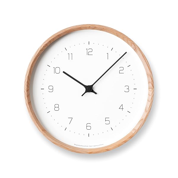 掛け時計 アナログ 木枠 NEUT wall clock 天然色木地 ニュート ウォール クロック KK22-09 NT Lemnos｜サイクルコネクション店