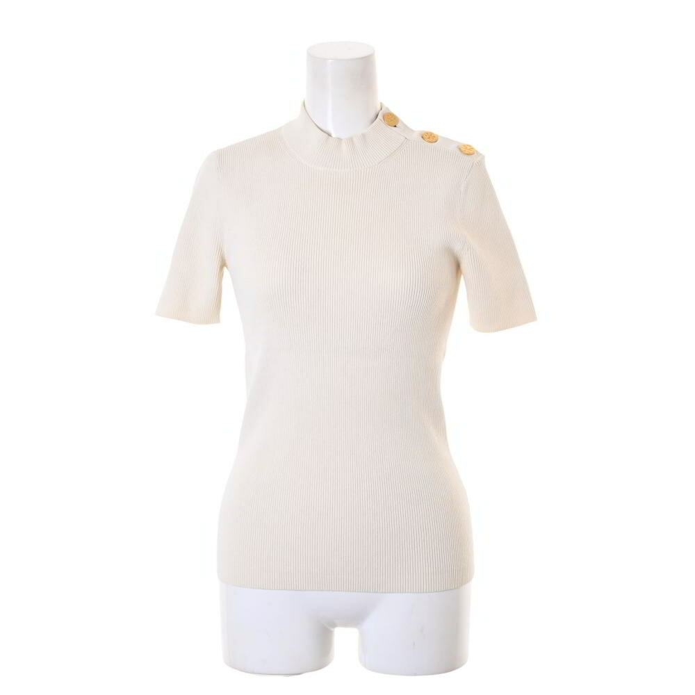 TORYBURCH トリーバーチ  長袖ニット サイズ:S 79311-85151 ブラック/ベージュ ウール混 レディース 総柄 クルーネック　240001117794 TORYBURCH トリーバーチ 長袖ニット サイズ:S 79311-85151