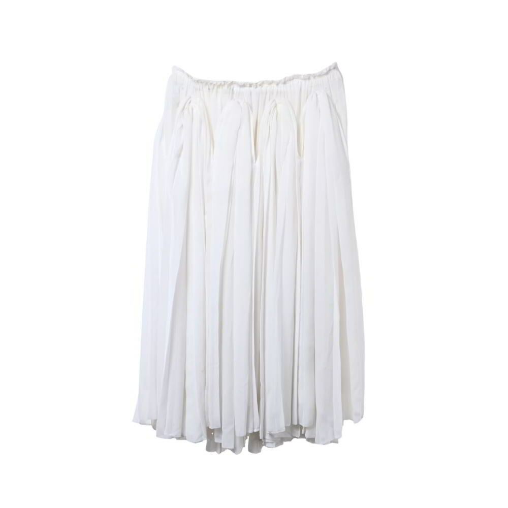 $ COMME des GARÇONS ホワイト プリーツスカート コムデギャルソンCOMME des GARCONS エステルグローブ編み