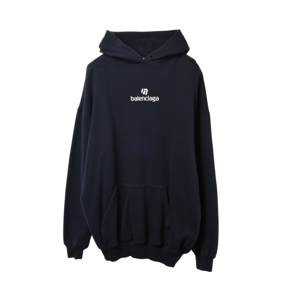 【BALENCIAGA】 リップドポケット ラージ パーカー ホワイト の ウィメンズ Tape Type リップド ポケット Hoodie