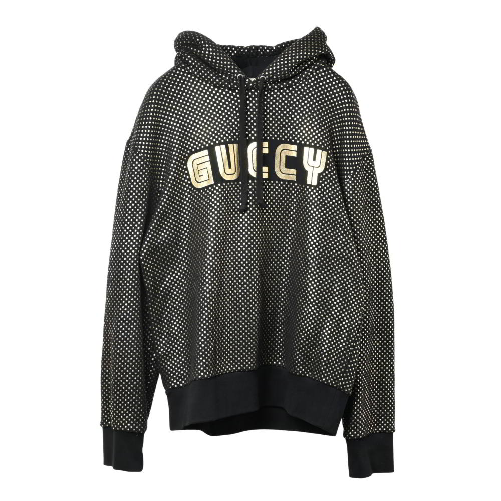 GUCCI 2018SS GUCCY 刷り上げる ティーシャツ パーカー M 黒いこと グッチ 【中古】 トップス-メンズファッション-パーカー