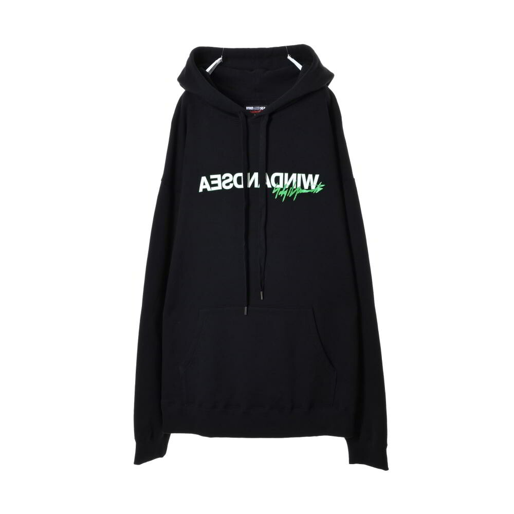 WIND AND SEA &times; Yohji Yamamoto プリント プルオーバー パーカ 5 ブラック ウィンダンシー 【中古】｜CYCLE HEARTS店 11,319円