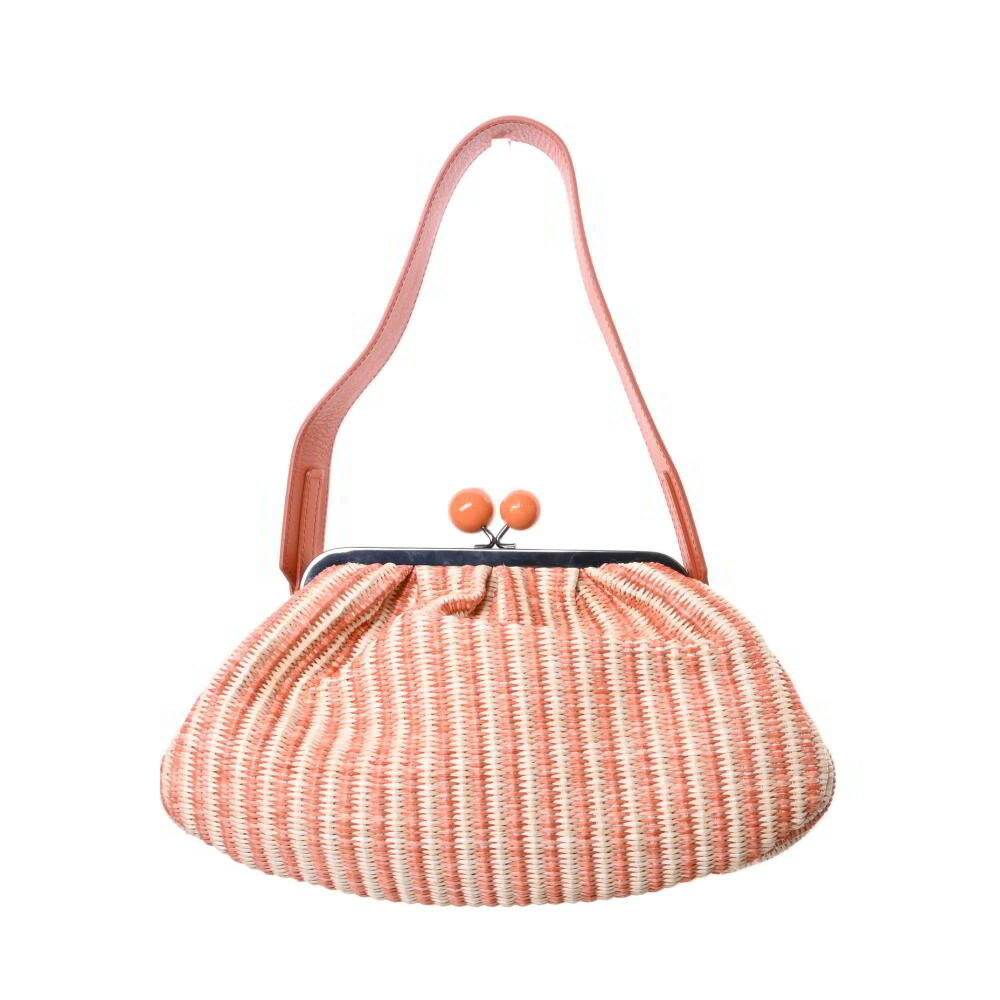 Max Mara 縞模様 2WAY 御徒面子 - サクラ色 マックスマーラ 【中古】 ショルダーバッグ・メッセンジャーバッグ-レディースバッグ