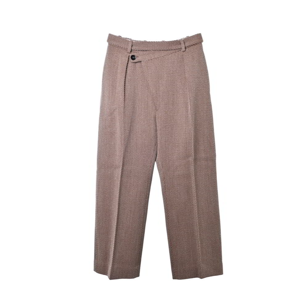 JIL SANDER 胴締め付き添い人 羊毛 タック 広々としたズボン下 32 赤銅色 ジルサンダー 【中古】