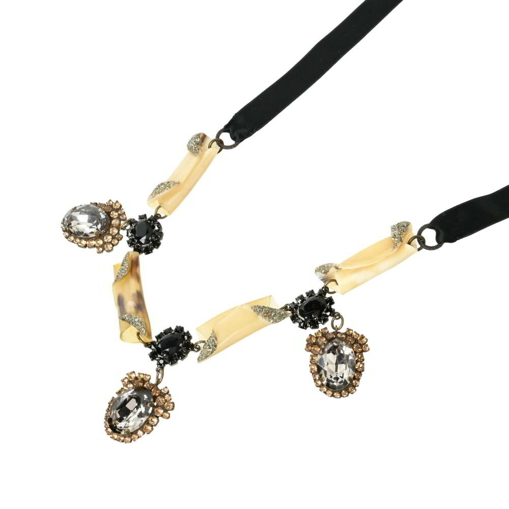 楽天市場】マルニ MARNI ネックレス アイボリーxゴールドxブラック
