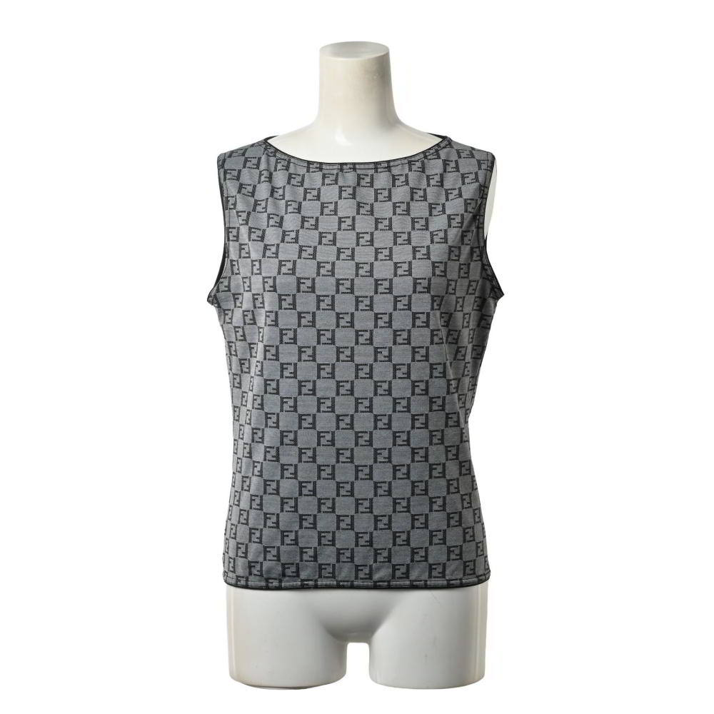 FENDI メッシュ タンクトップ　ズッカ柄 フェンディ FENDI タンクトップ ノースリーブ トップス ズッカ柄 42