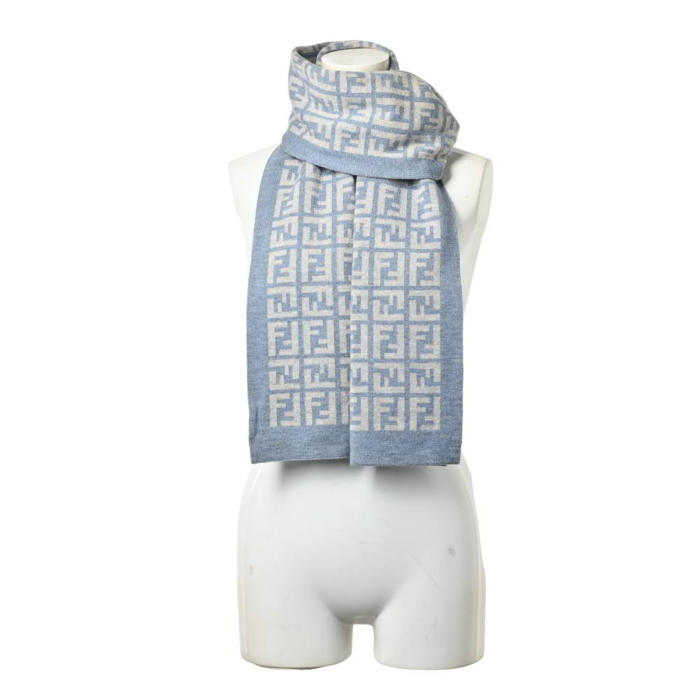 楽天市場】FENDI フェンディ マフラー ズッカ柄 グレー×ブラック タグ