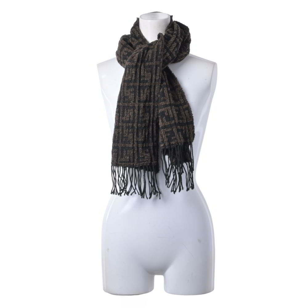 楽天市場】FENDI フェンディ マフラー ズッカ柄 グレー×ブラック タグ