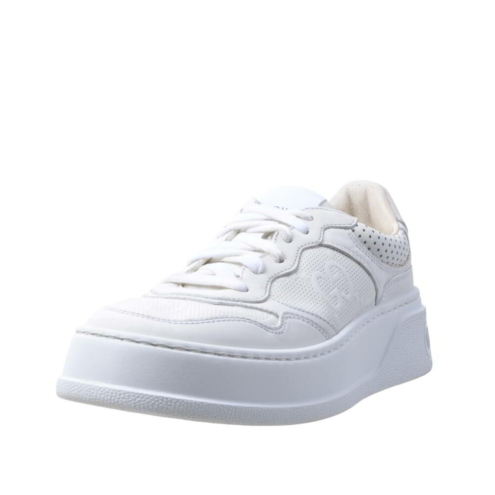 GUCCI 670408 GGエン雇い主 なめし革 スニーカー 36 白いこと グッチ 【中古】