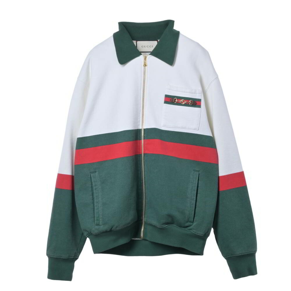 GUCCI 625402 ウェブライン 導管ビット ハーフジップ 汗水 XS 緑であること グッチ 【中古】