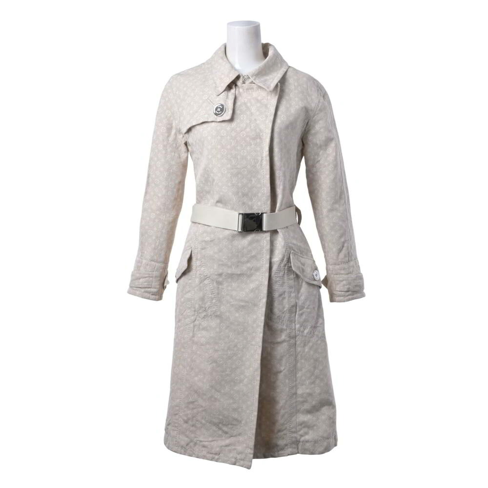 LOUIS VUITTON ベルト付き モノグラム コットンリネン コート 34 ベージュ ルイヴィトン 【中古】｜CYCLE HEARTS店