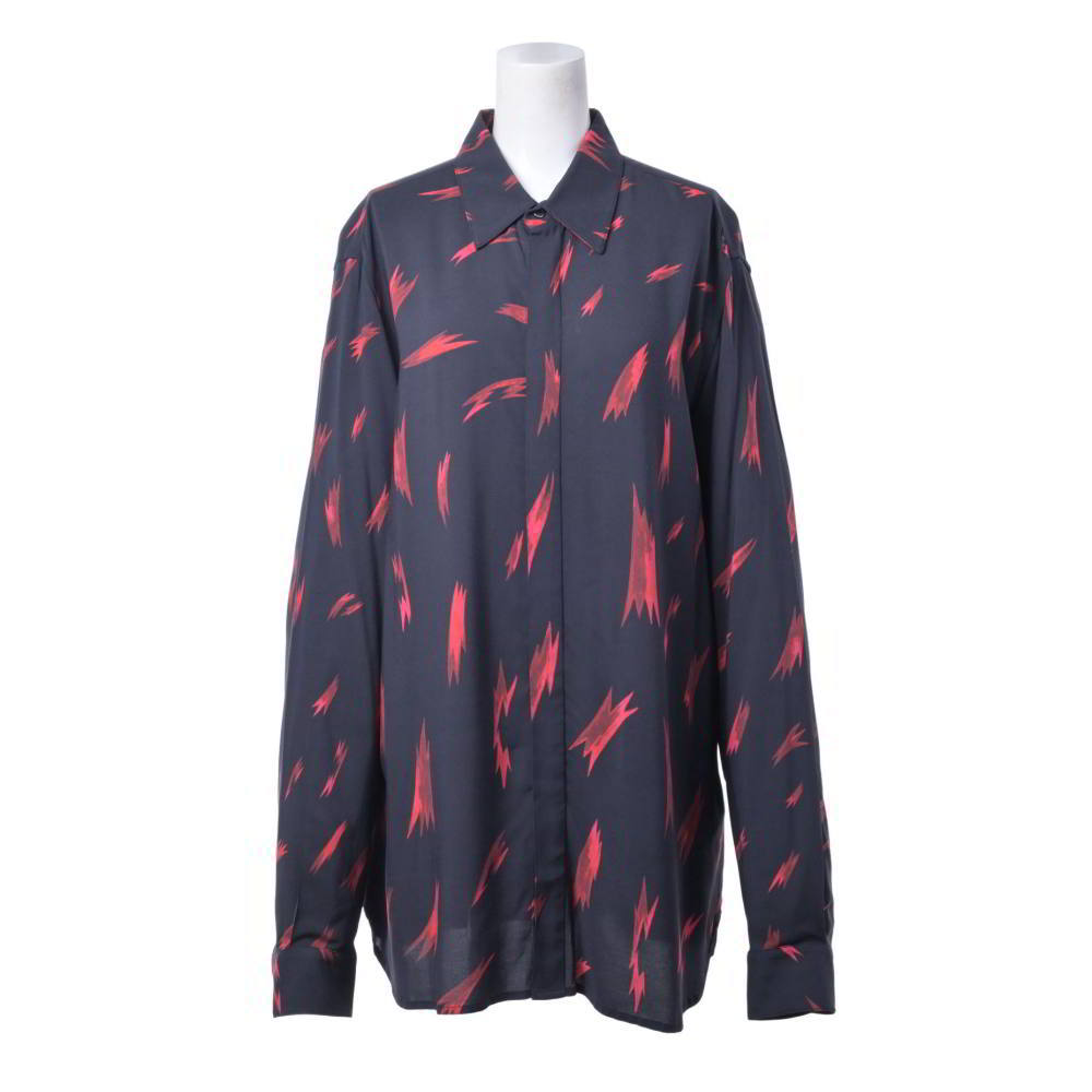 IRO FRANKEE 刷り上げる 比翼 人絹 プルオーバー M 黒いこと イロ 【中古】