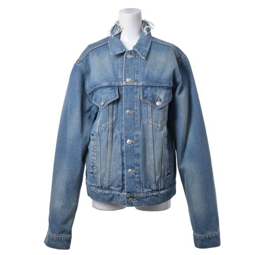 BALENCIAGA 487342 バックロゴプリント ジーンズ 上衣 46 青み バレンシアガ 【中古】