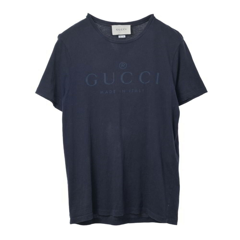 GUCCI 441685 ロゴタイプ刷り上げる 労働者の一団のど首 プルオーバー S 黒いこと グッチ 【中古】