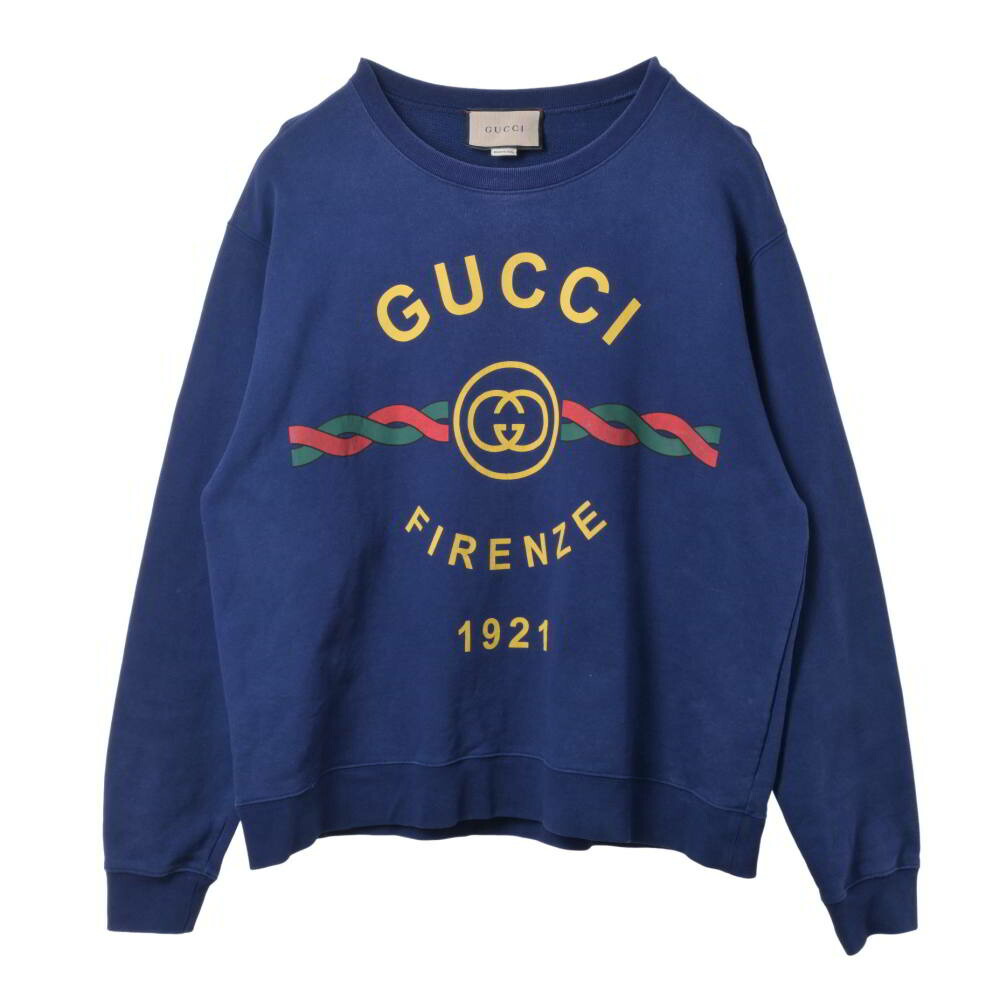 GUCCI 綿織物 刷り上げる ティーシャツ 調教師 M 青色 グッチ 【中古】
