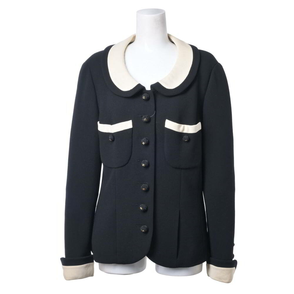 CHANEL ヴィンテージ 羊毛 上衣 ココマークボタン13個付き添い人 38 黒いこと シャネル 【中古】