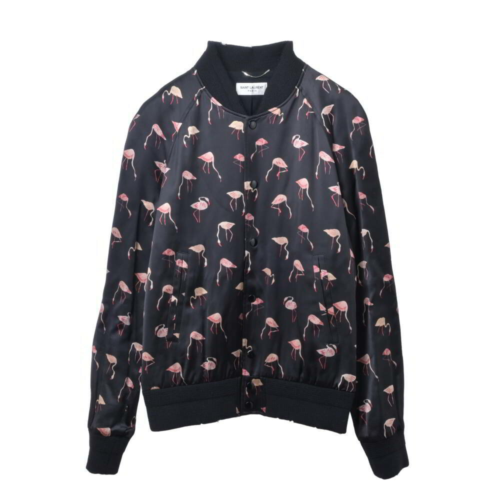 Saint Laurent Paris 485509 フラミンゴ プリント テディ ジャケット 44 ブラック サンローラン 【中古】｜CYCLE HEARTS店