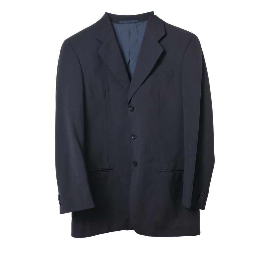 ARMANI COLLEZIONI 羊毛 3B テーラード 上衣 48 黒いこと アルマーニ コレッツォーニ 【中古】
