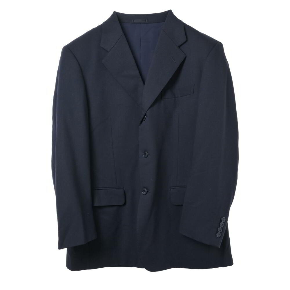LANVIN CLASSIQUE ヴィンテージ 羊毛 セットアップ 背広 48 ダークネイビー ランバン 【中古】