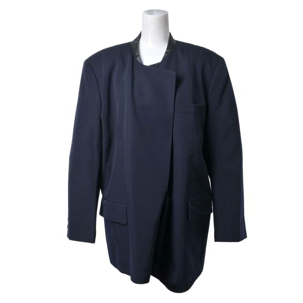COMME des GARCONS AD1988 襟うつり変わり 羊毛 ティーシャツ 上衣 M 黒いこと コムデ給仕 【中古】