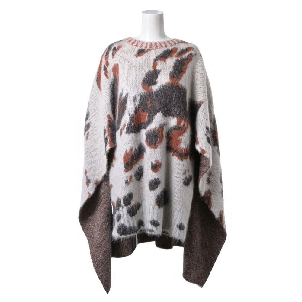STELLA McCARTNEY アルパカ混 羊毛 ティーシャツ ケープポンチョ 編み物 S 赤銅色 ステラマッカートニー 【中古】