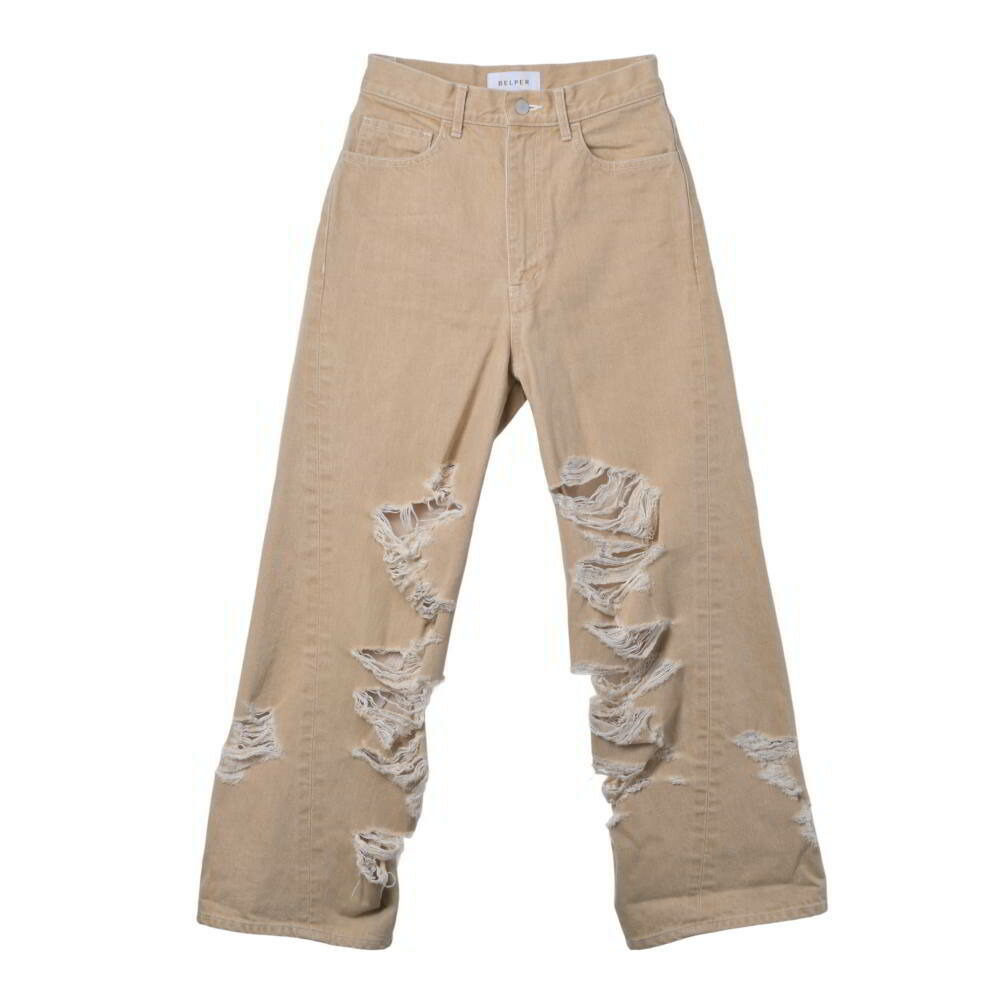BELPER 捻じれ 不都合 広広とした ジーンズ ズボン下 1 ベージュ ベルパー 【中古】