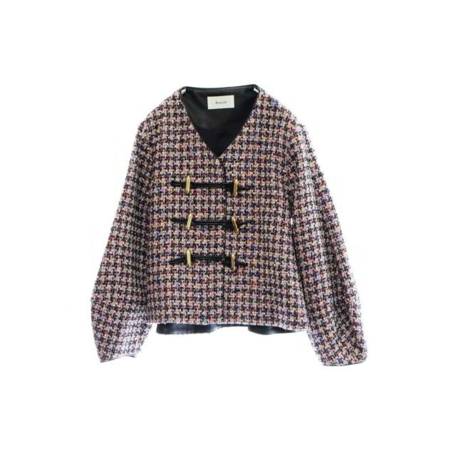 Rumche 地絹混 ツィード セットアップ F/S マルチ ラム・シェ 【中古】