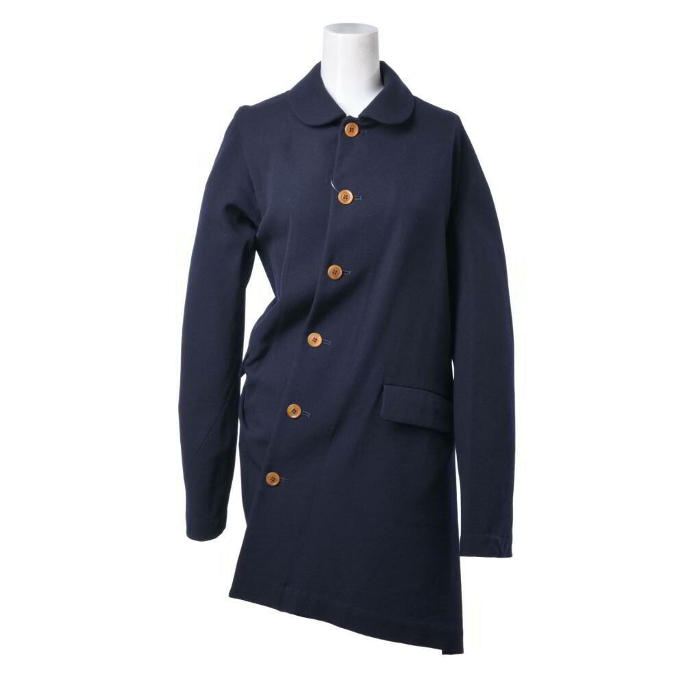 COMME des GARCONS AD2002 GG-J025 丸襟 あめ色名取り草 非対称 上衣 M 米国海軍 コムデ給仕 【中古】