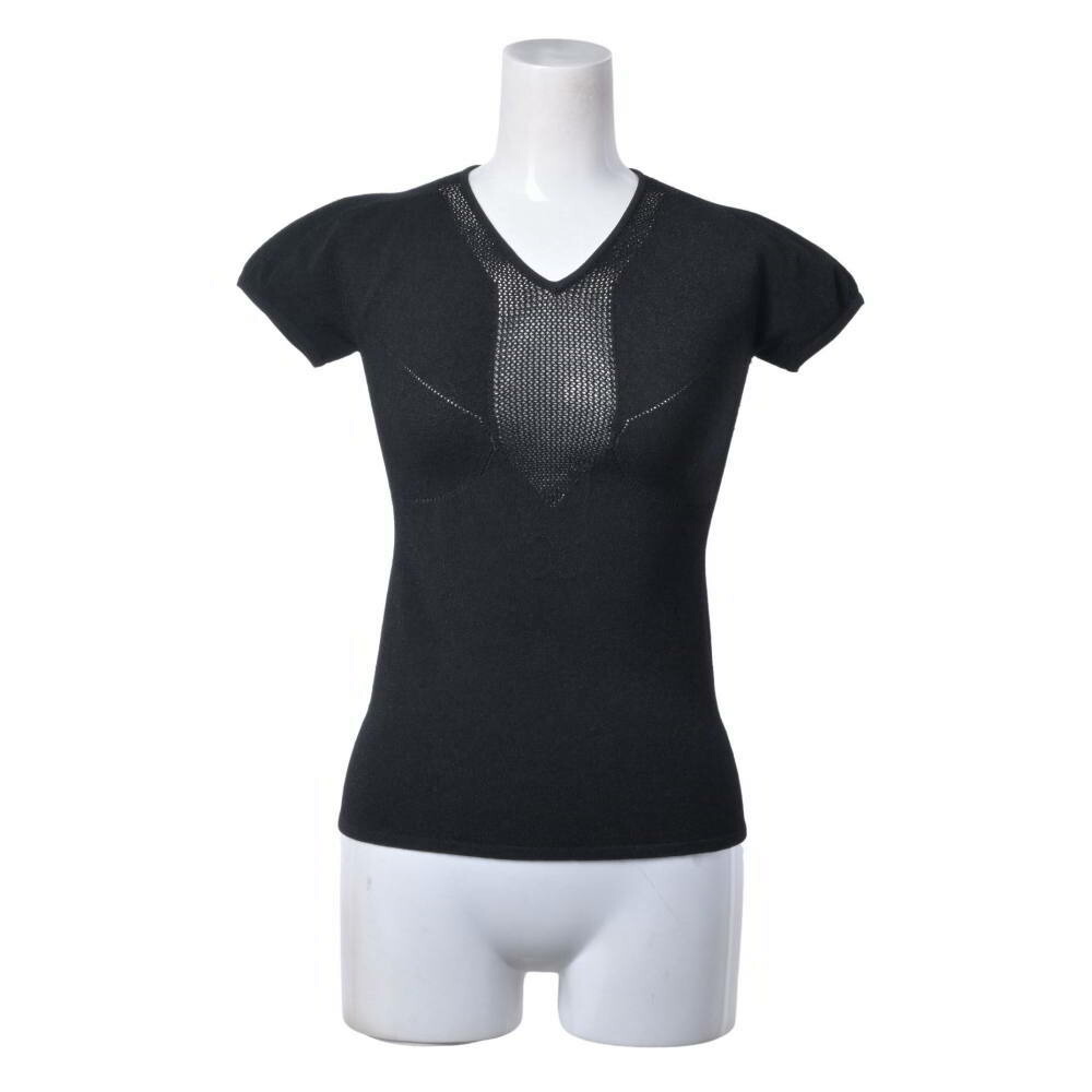 CHANEL 03P P20770V01247 ジャかばい立て ココマーク 半袖 トップス 38 黒いこと シャネル 【中古】