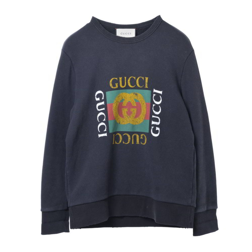 GUCCI 454569 ヴィンテージ産業 刷り上げる 汗水 XS 黒いこと グッチ 【中古】