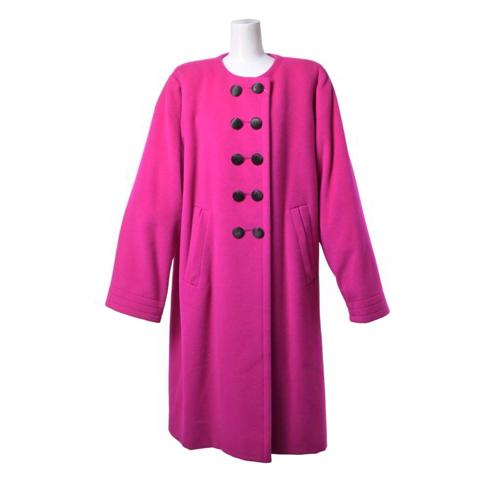 Yves Saint Laurent ヴィンテージ 羊毛 ダブル 厚地の外套 - サクラ色 イヴサンローラン 【中古】