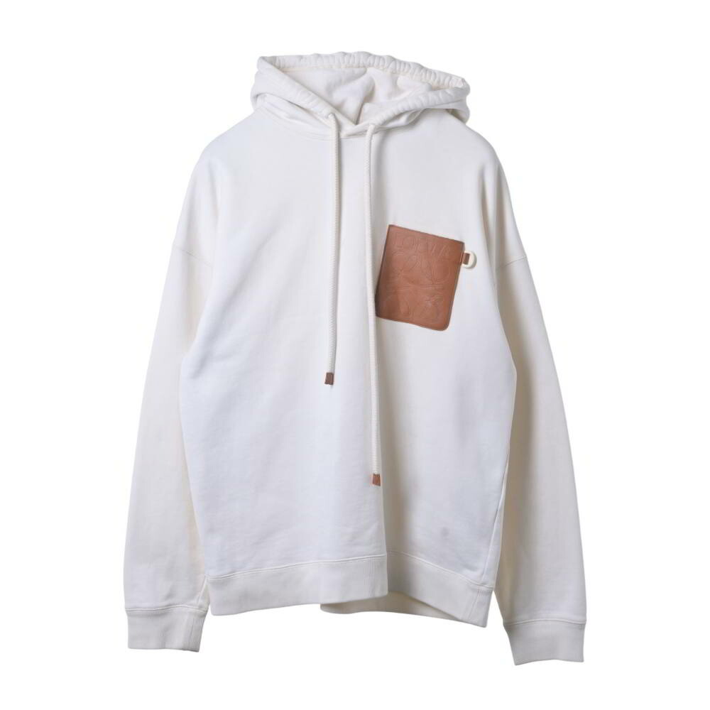 LOEWE H526Y25J12 アナ瓦 なめし革継ぎ切れ ティーシャツ アノラック M 白いこと ロエベ 【中古】