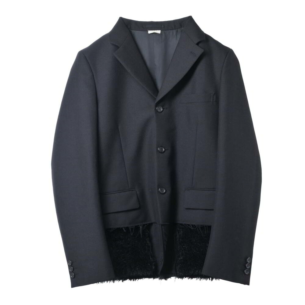 COMME des GARCONS HOMME PLUS AD2023 PL-J031 23AW フェイクファードッキング テーラードジャケット M 黒いこと コムデ給仕 オム プリュス 【中古】