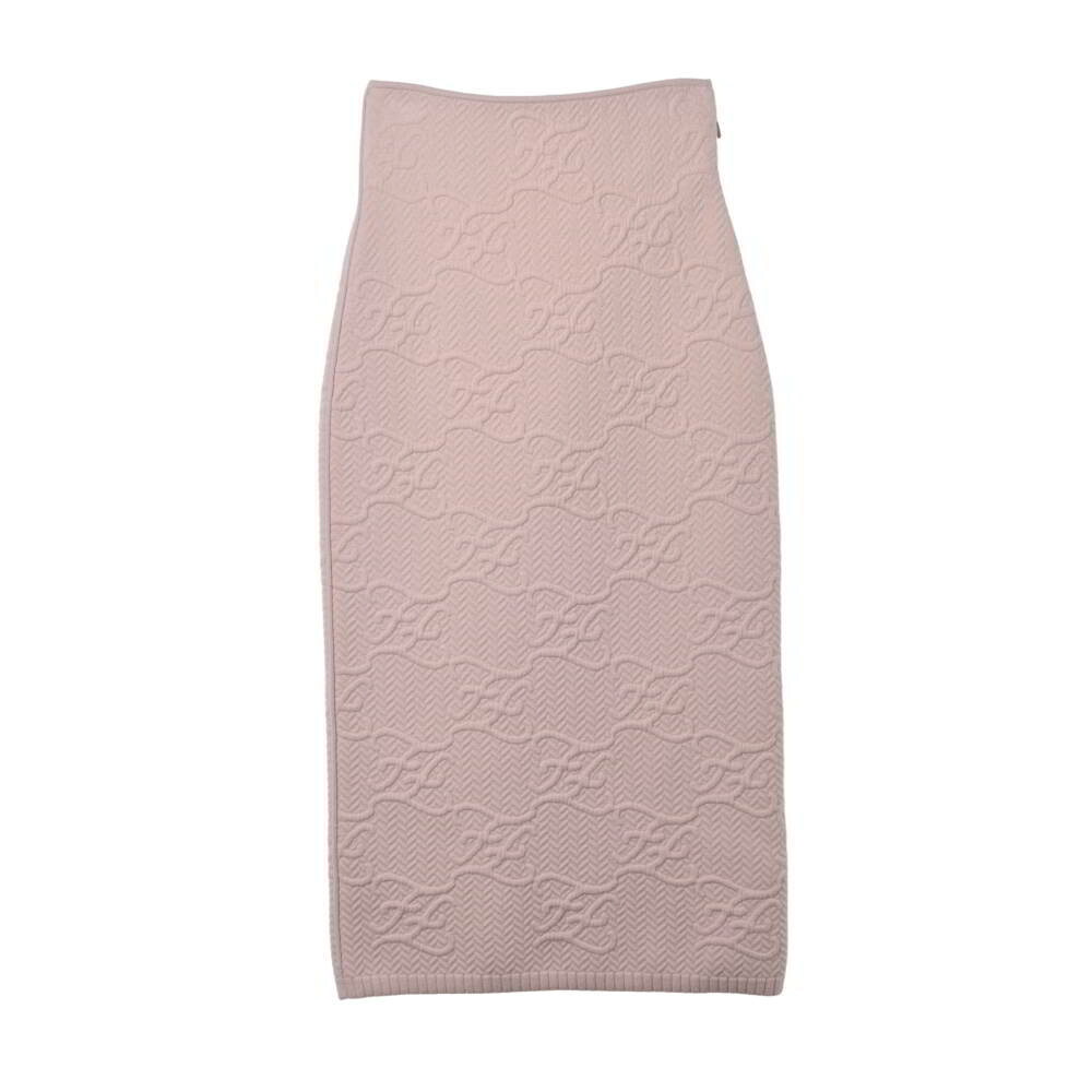 FENDI カリグラフィ ニット ロング スカート 40 ピンク フェンディ 【中古】|CYCLE HEARTS店