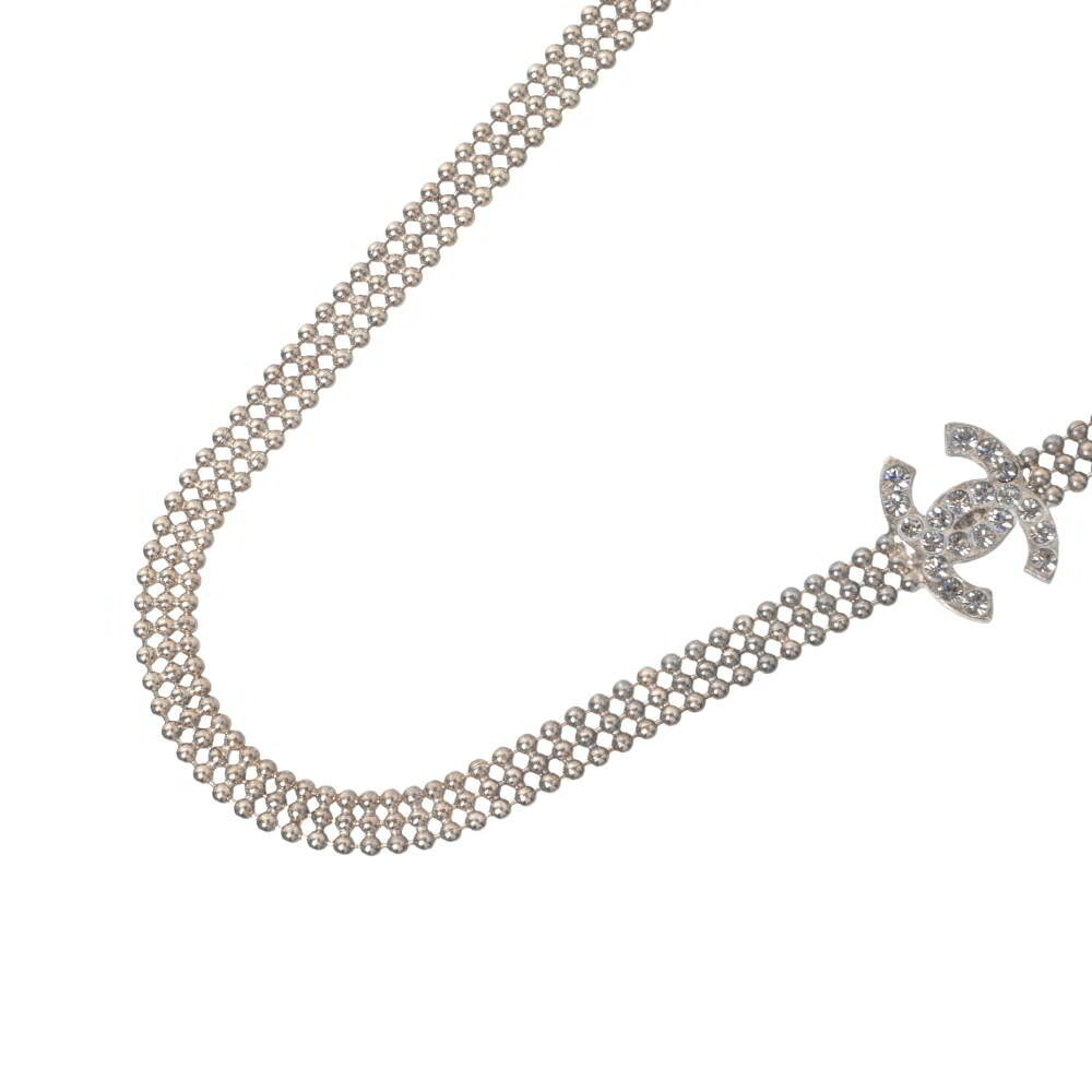 CHANEL 06A ラインストーン ココマーク ネックレス チョーカー FREE シルバー シャネル 【中古】|CYCLE HEARTS店
