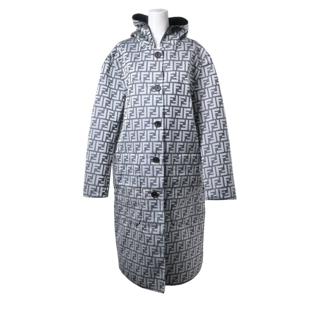 FENDI ズッカ FF柄 PO リバーシブル フーデット コート 46 グレー フェンディ 【中古】｜CYCLE HEARTS店