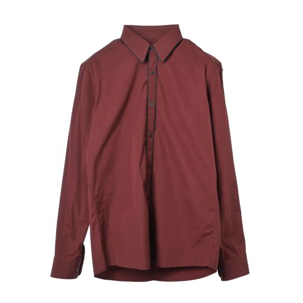 DRIES VAN NOTEN コットン パイピング ドレス シャツ 46 ブラウン ドリスヴァンノッテン 【中古】｜CYCLE HEARTS店