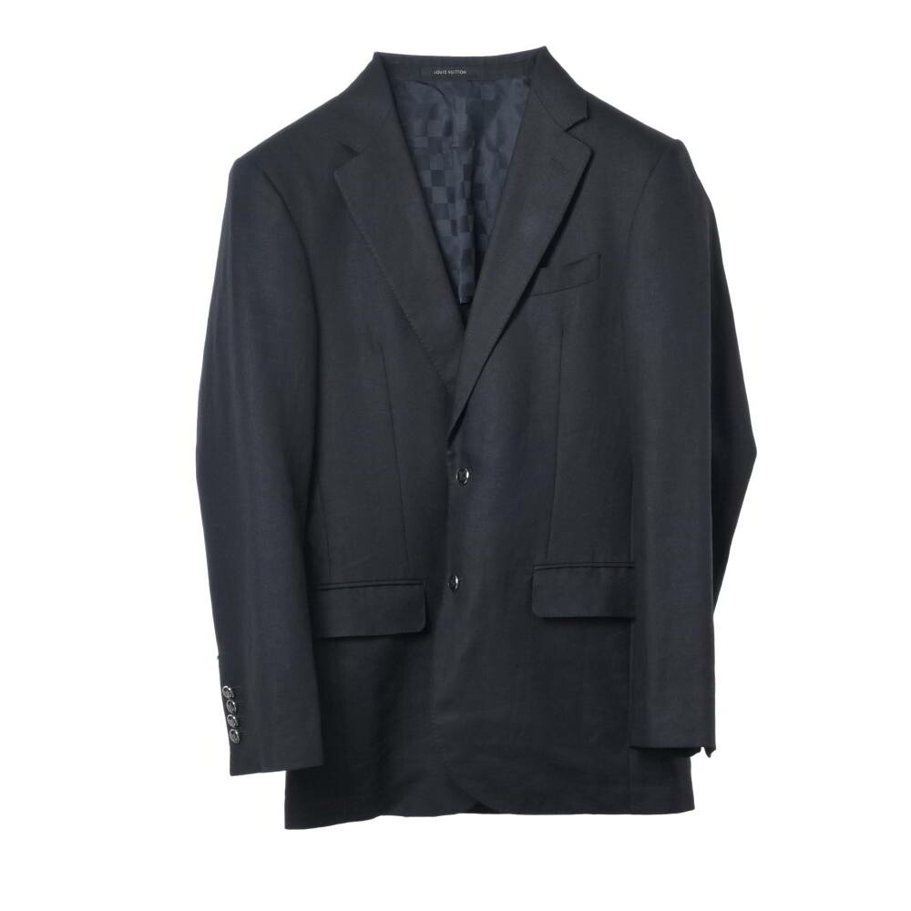 LOUIS VUITTON リネン 2B テーラード ジャケット LVボタン10個付き 48 ブラック ルイヴィトン 【中古】｜CYCLE HEARTS店 41,925円