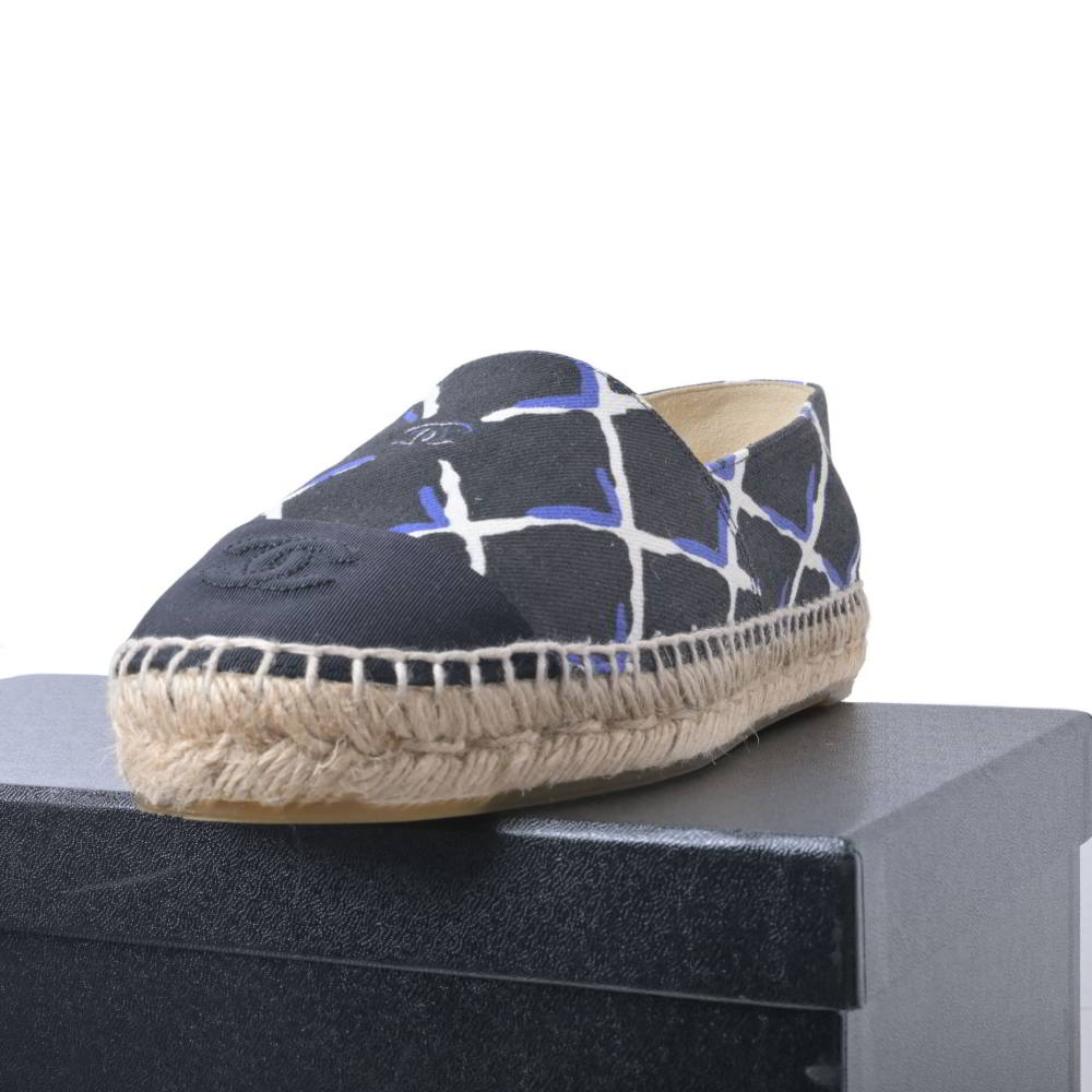 CHANEL G30898 ココマーク デニム エスパドリーユ スリッポン 37 ブラック シャネル 【中古】|CYCLE HEARTS店