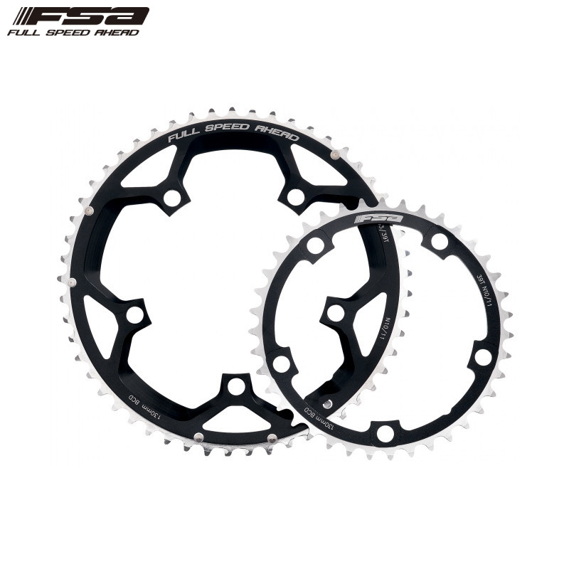FSA エフエスエー ALLOY 2x ROAD CHAINRINGSPRO black 5h 130x48T pin 8粍 S10  チェーン店輪っか チェーンリング-自転車・サイクリング